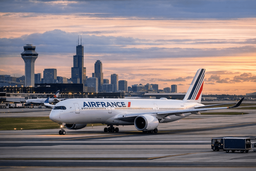 Air France A350 Chicago Flight Return